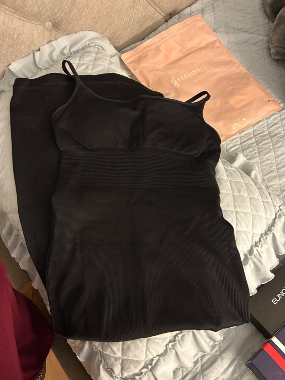 New Black Midi Dress with built in Tummy control adjustable straps - Picture 3 of 3